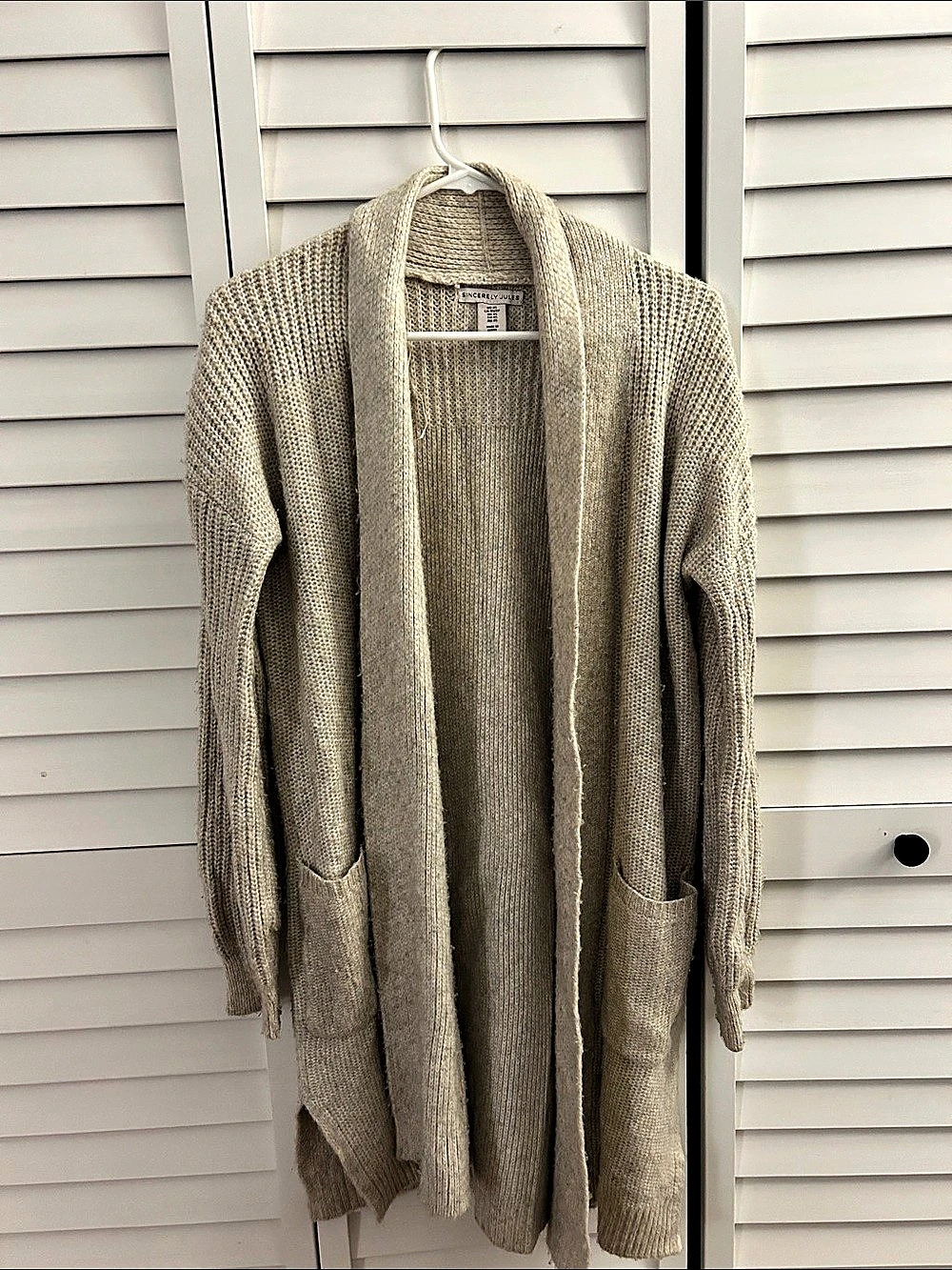 Sincerely Jules Long Cardigan in Beige Size